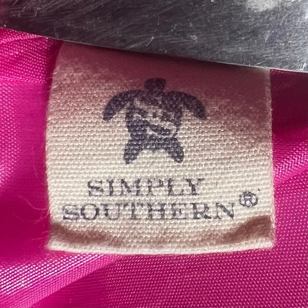 Simply Southern Womens Hot Pink Gold Elephant Quilted Puffer Vest Size Medium